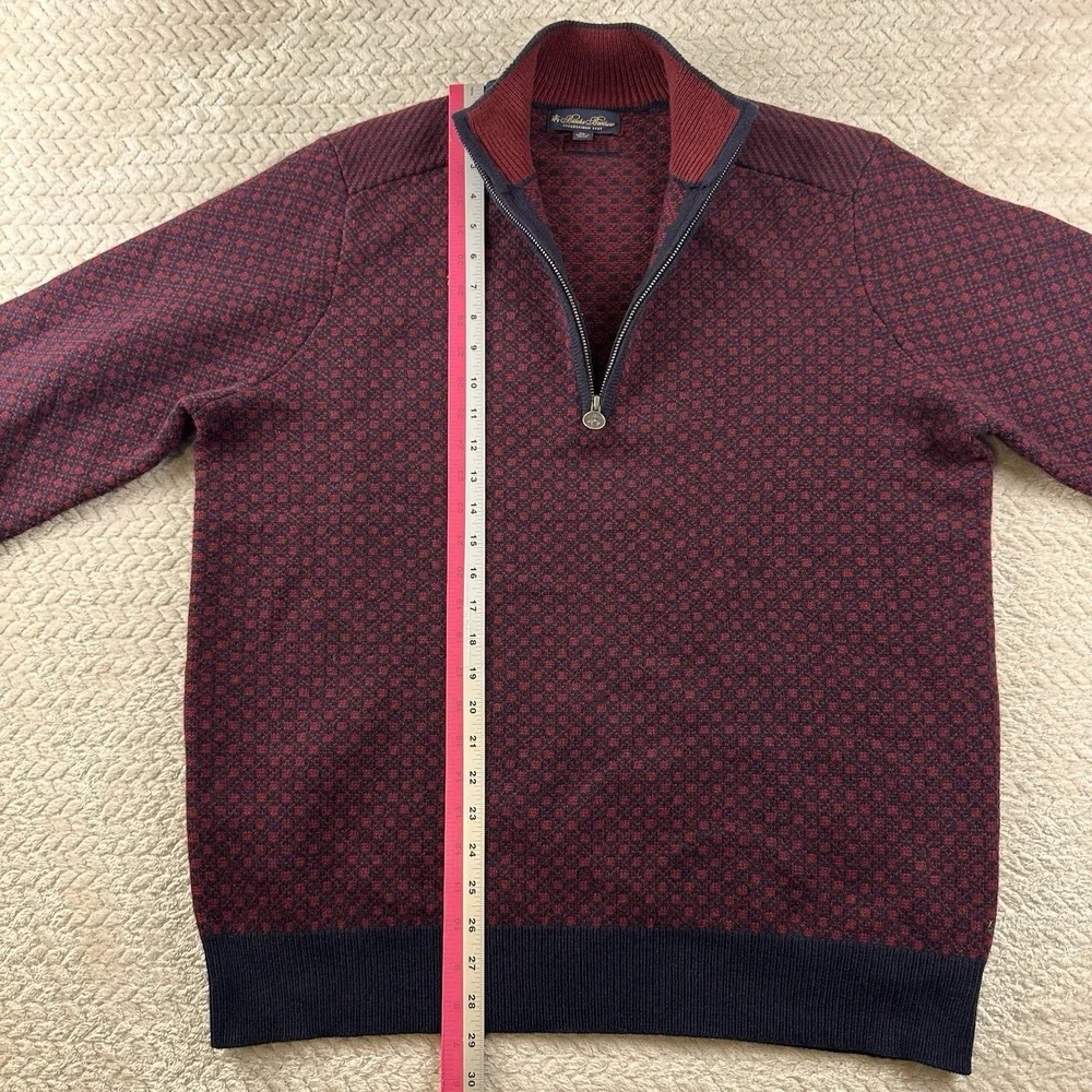 Brooks Brothers Men's‎ XL Nordic Wool Sweater half zip Burgundy navy Cabin Cozy